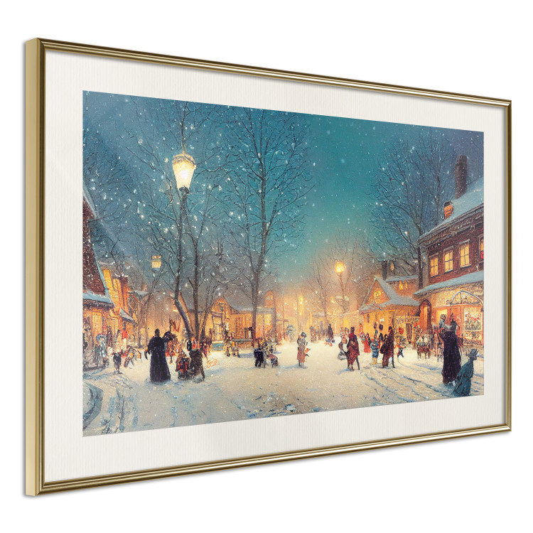 Poster Winter Postcard - A Snowy Street Lit up With Retro Lanterns 151869 additionalImage 10