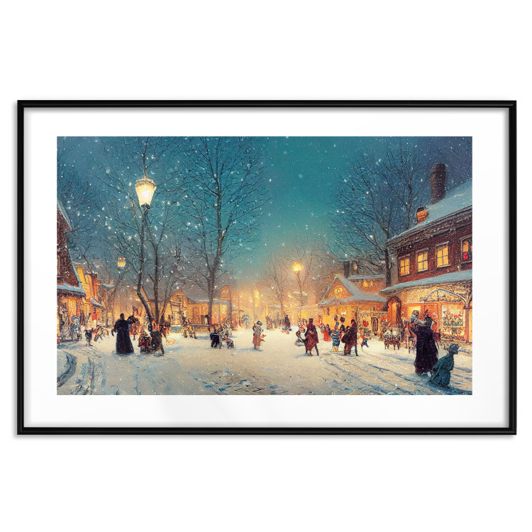Poster Winter Postcard - A Snowy Street Lit up With Retro Lanterns 151869 additionalImage 13