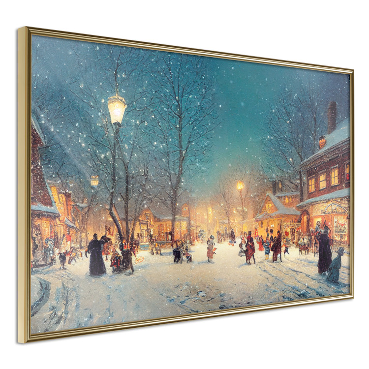 Poster Winter Postcard - A Snowy Street Lit up With Retro Lanterns 151869 additionalImage 9