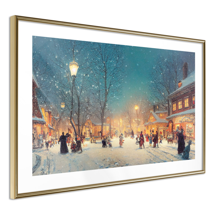 Poster Winter Postcard - A Snowy Street Lit up With Retro Lanterns 151869 additionalImage 7