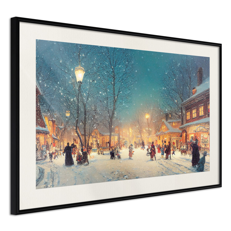 Poster Winter Postcard - A Snowy Street Lit up With Retro Lanterns 151869 additionalImage 8