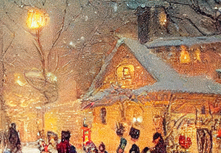 Poster Winter Postcard - A Snowy Street Lit up With Retro Lanterns 151869 additionalImage 3