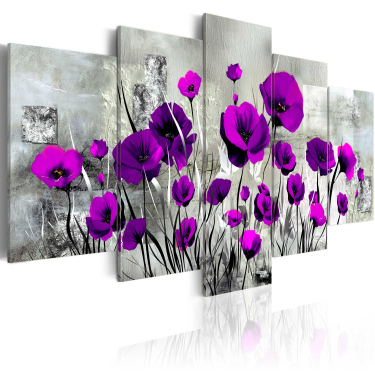 Canvas Art Print Meadow: Purple Poppies 50369 additionalImage 2