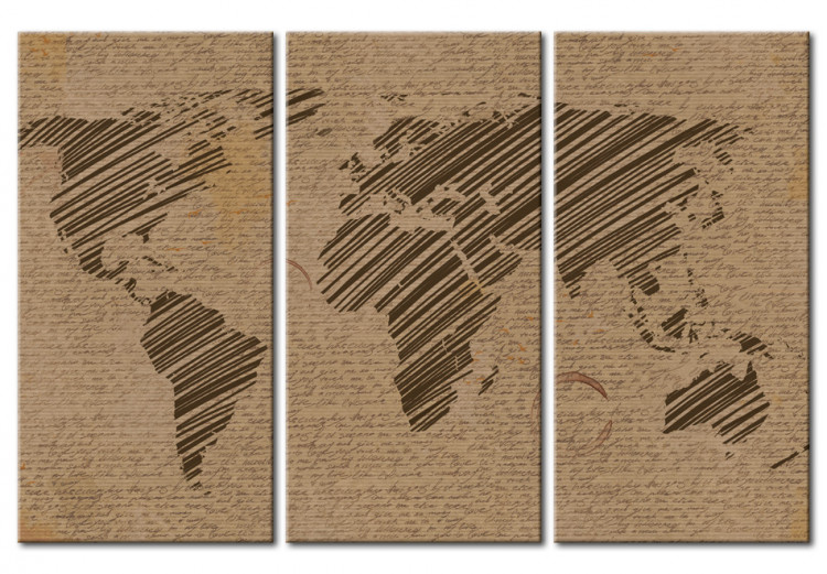 Canvas Print Notes from the World - triptych 55269