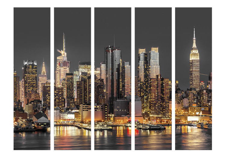 Folding Screen New York at Dusk II - panorama of shining skyscraper architecture 95669 additionalImage 3