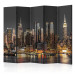 Folding Screen New York at Dusk II - panorama of shining skyscraper architecture 95669