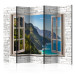 Folding Screen Seaside Hills II - window on a stone texture overlooking mountains 95969