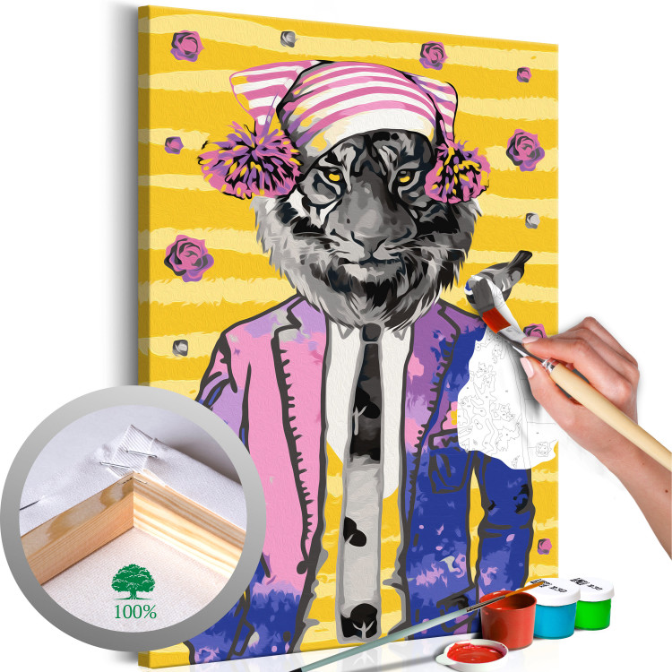 Paint by Number Kit Tiger in Hat 108179
