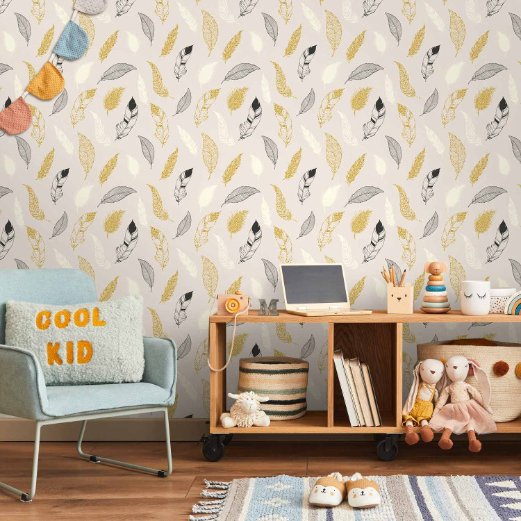 Modern Wallpaper Golden Feathers 108479 additionalImage 5