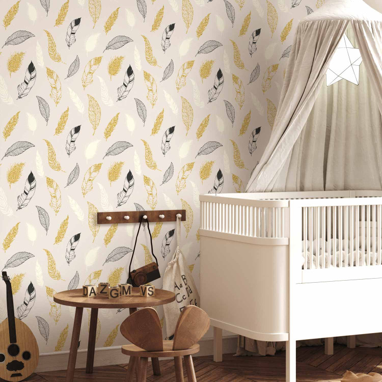Modern Wallpaper Golden Feathers 108479 additionalImage 10