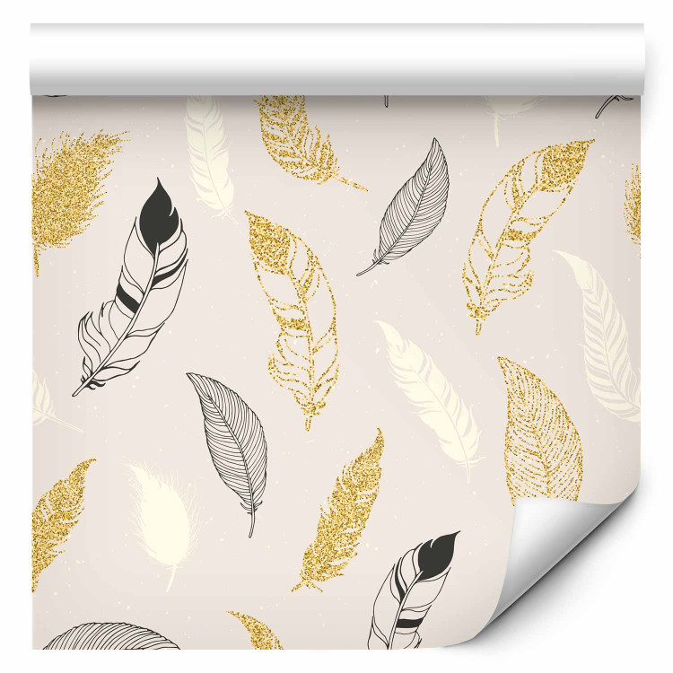 Modern Wallpaper Golden Feathers 108479 additionalImage 1