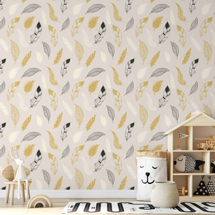 Modern Wallpaper Golden Feathers 108479 additionalImage 8