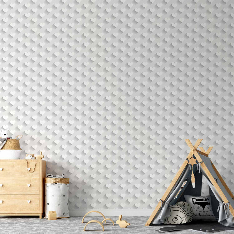 Modern Wallpaper Grey Hearts 113779 additionalImage 10