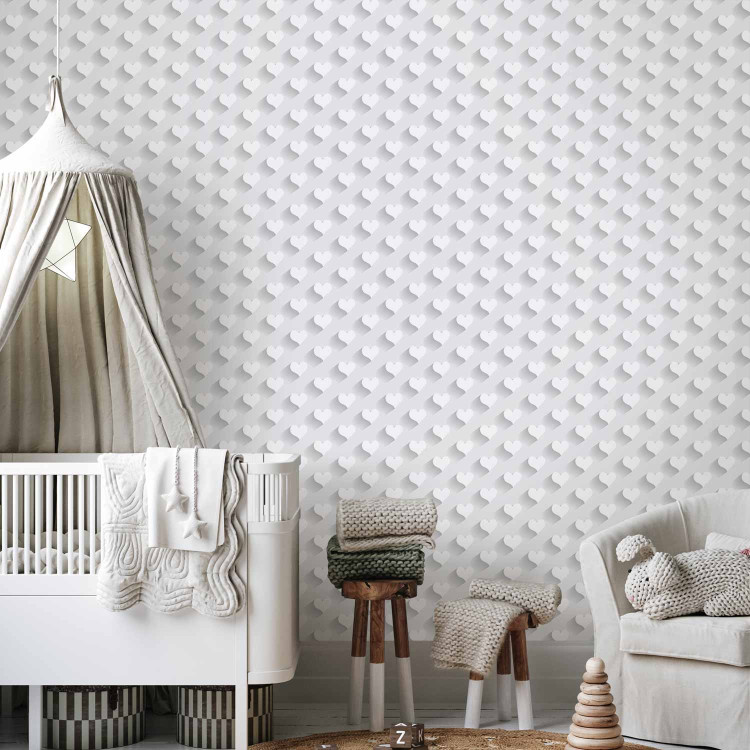 Modern Wallpaper Grey Hearts 113779 additionalImage 8