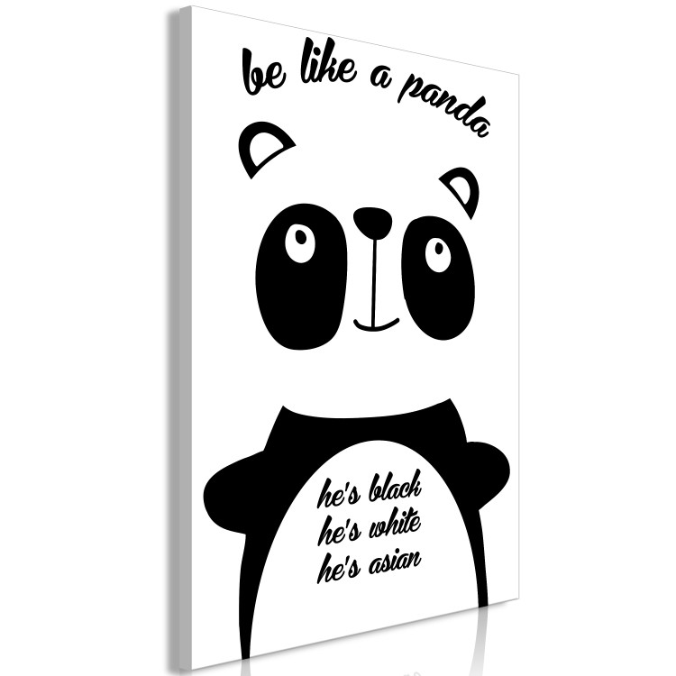 Canvas Art Print Wise Panda (1-part) - Graphic Design with English Text 114779 additionalImage 2