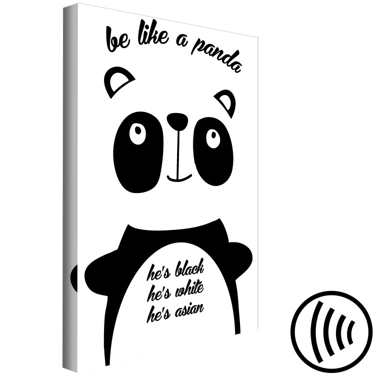 Canvas Art Print Wise Panda (1-part) - Graphic Design with English Text 114779 additionalImage 6