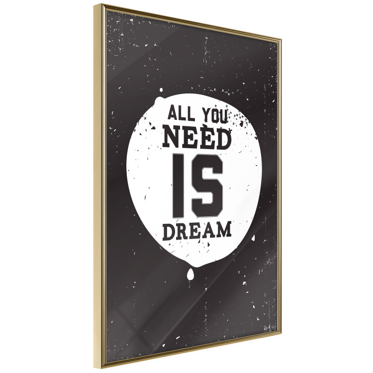 Wall Poster All you need is dream - black and white composition with an English quote 115079 additionalImage 12