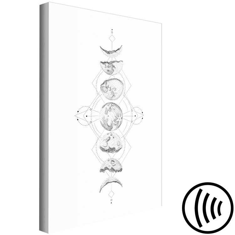 Canvas Print Moon phases - black and white motif with geometric elements 117279 additionalImage 6