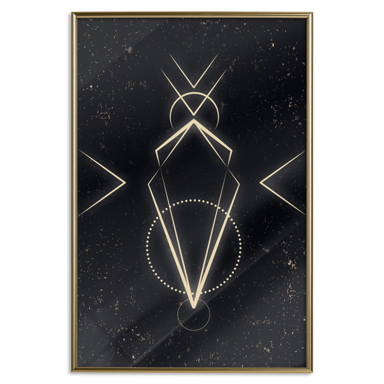Wall Poster Metaphysical Symbol - geometric gold composition on a black background 117779 additionalImage 20
