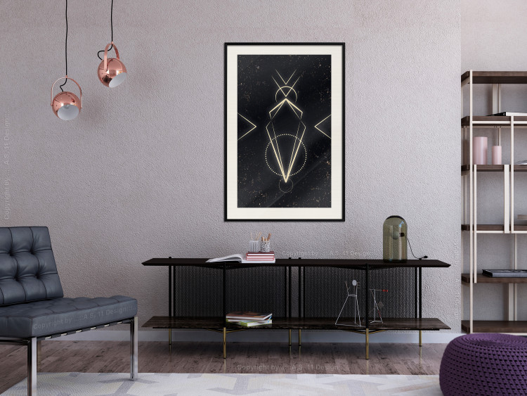 Wall Poster Metaphysical Symbol - geometric gold composition on a black background 117779 additionalImage 22