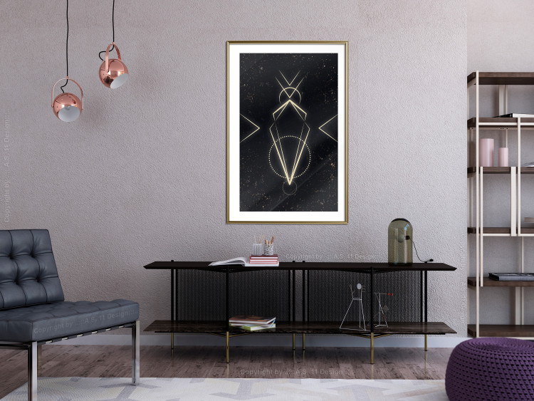 Wall Poster Metaphysical Symbol - geometric gold composition on a black background 117779 additionalImage 13