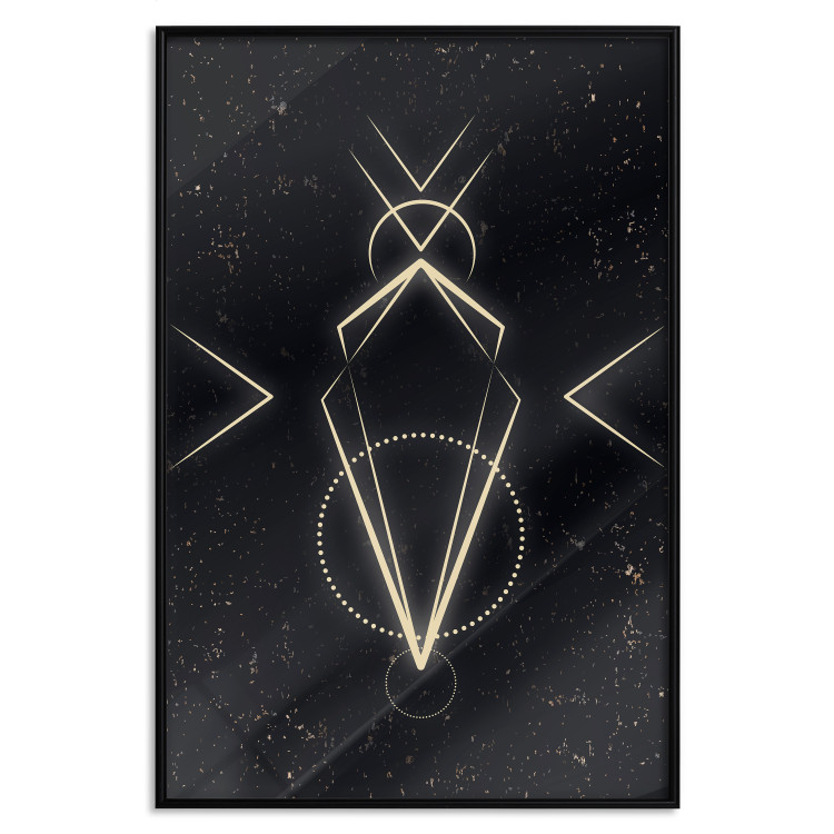 Wall Poster Metaphysical Symbol - geometric gold composition on a black background 117779 additionalImage 24