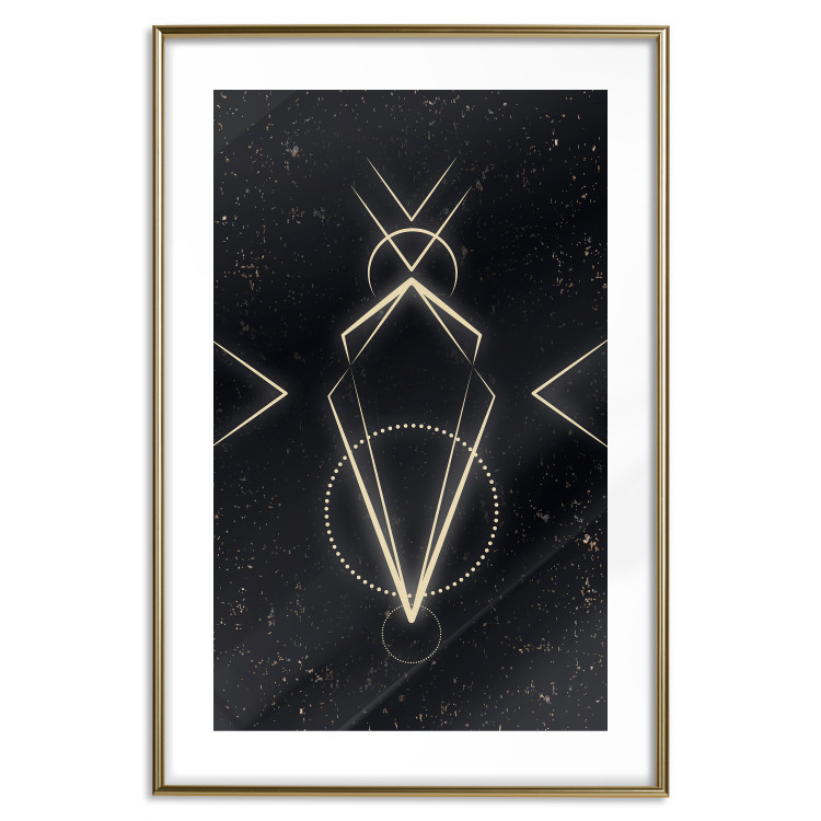 Wall Poster Metaphysical Symbol - geometric gold composition on a black background 117779 additionalImage 16