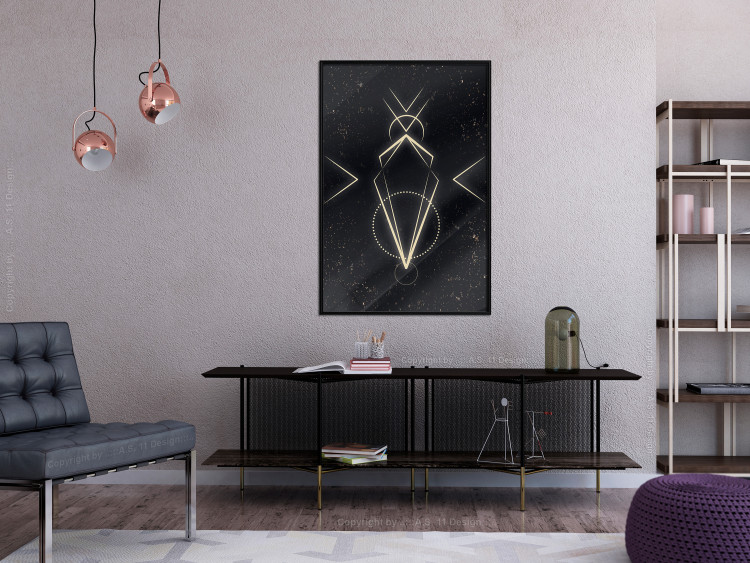 Wall Poster Metaphysical Symbol - geometric gold composition on a black background 117779 additionalImage 3