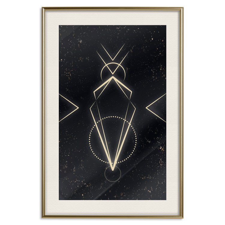 Wall Poster Metaphysical Symbol - geometric gold composition on a black background 117779 additionalImage 19