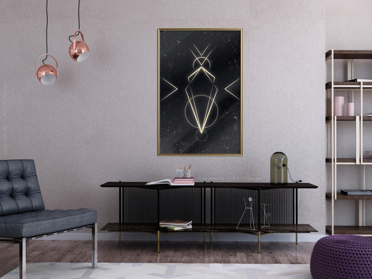 Wall Poster Metaphysical Symbol - geometric gold composition on a black background 117779 additionalImage 5