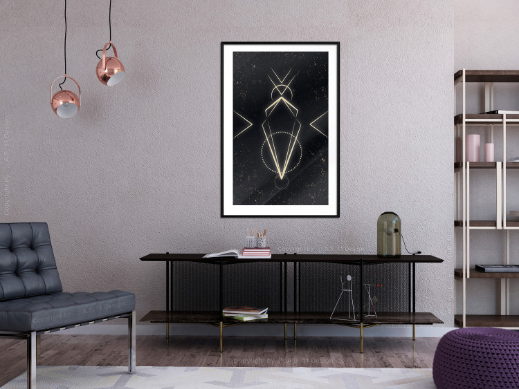 Wall Poster Metaphysical Symbol - geometric gold composition on a black background 117779 additionalImage 4