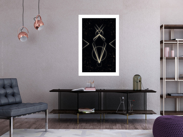 Wall Poster Metaphysical Symbol - geometric gold composition on a black background 117779 additionalImage 2