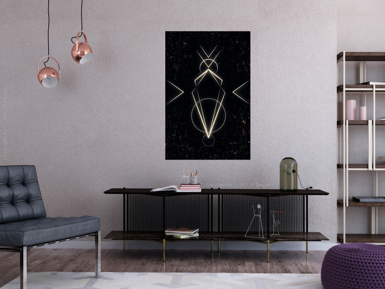 Wall Poster Metaphysical Symbol - geometric gold composition on a black background 117779 additionalImage 23