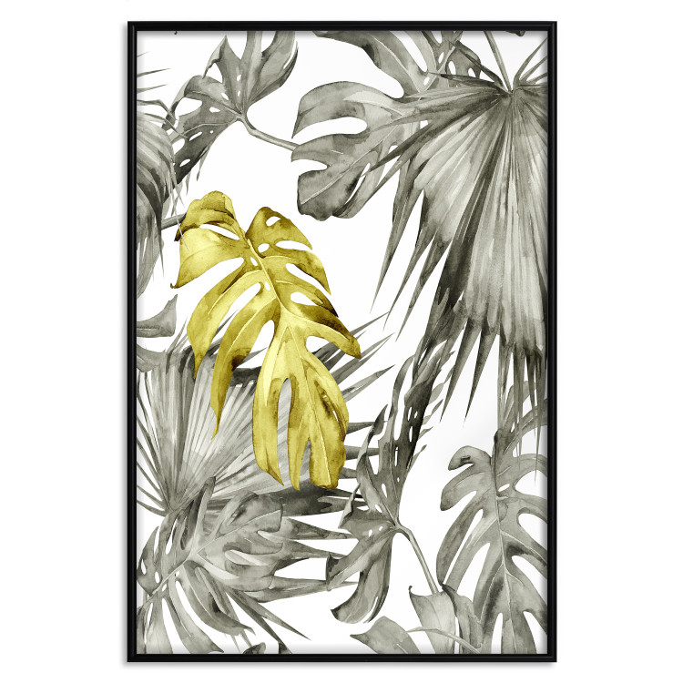 Wall Poster Golden Nature - composition with tropical monstera leaves with a golden touch 118279 additionalImage 18