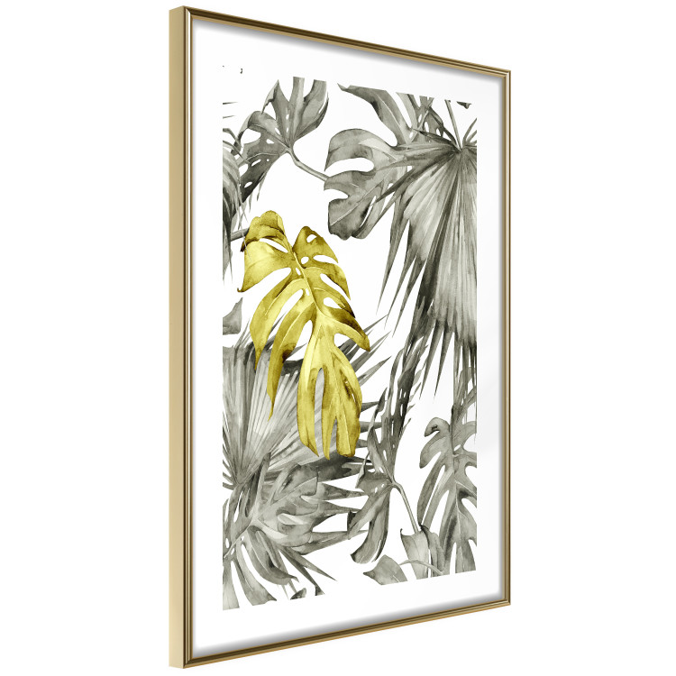 Wall Poster Golden Nature - composition with tropical monstera leaves with a golden touch 118279 additionalImage 6