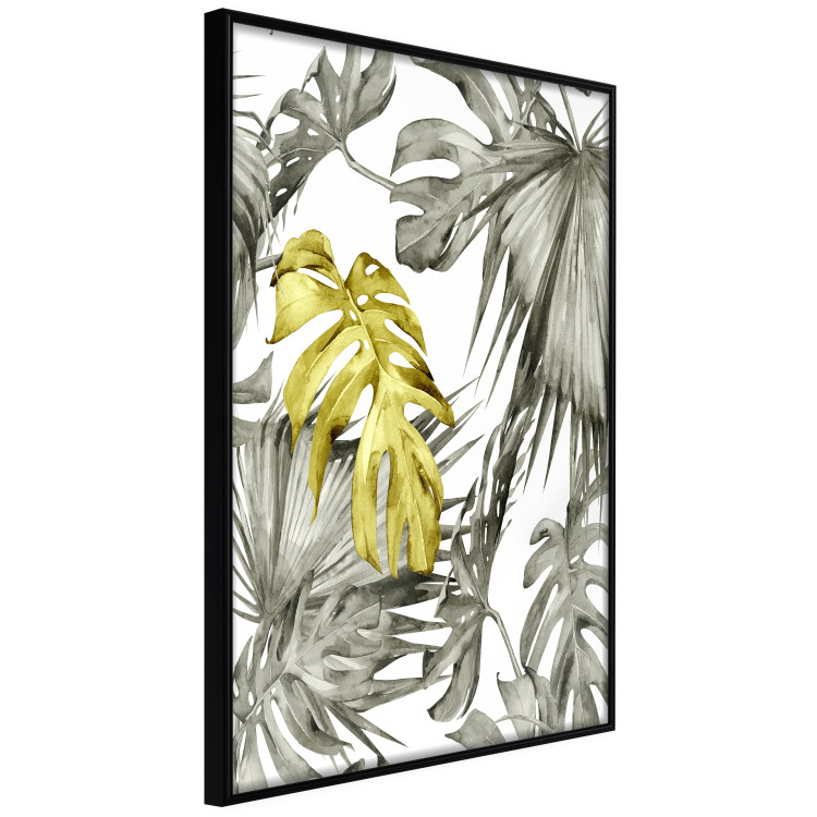 Wall Poster Golden Nature - composition with tropical monstera leaves with a golden touch 118279 additionalImage 10