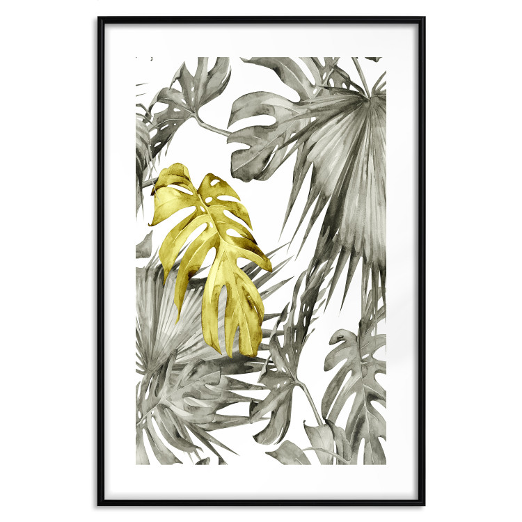 Wall Poster Golden Nature - composition with tropical monstera leaves with a golden touch 118279 additionalImage 15