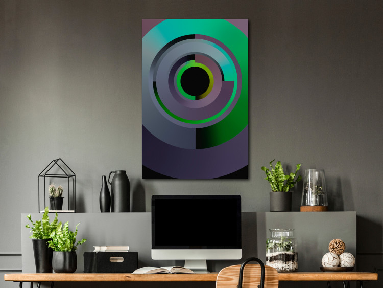 Canvas Print Mechanical Portal - Abstract geometric illustration with circles 119179 additionalImage 3