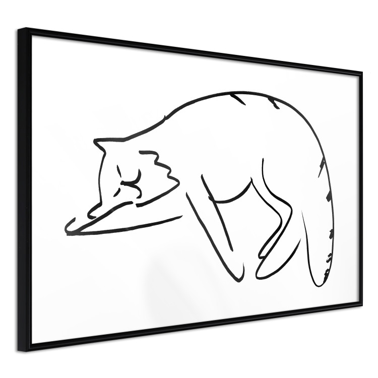 Poster Cat Dreams - black and white minimalist line art with an animal motif 119279 additionalImage 10