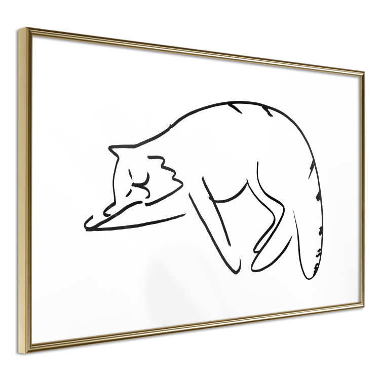 Poster Cat Dreams - black and white minimalist line art with an animal motif 119279 additionalImage 6