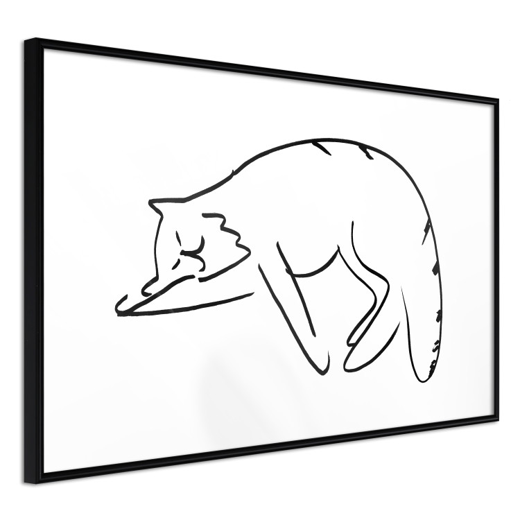 Poster Cat Dreams - black and white minimalist line art with an animal motif 119279 additionalImage 11