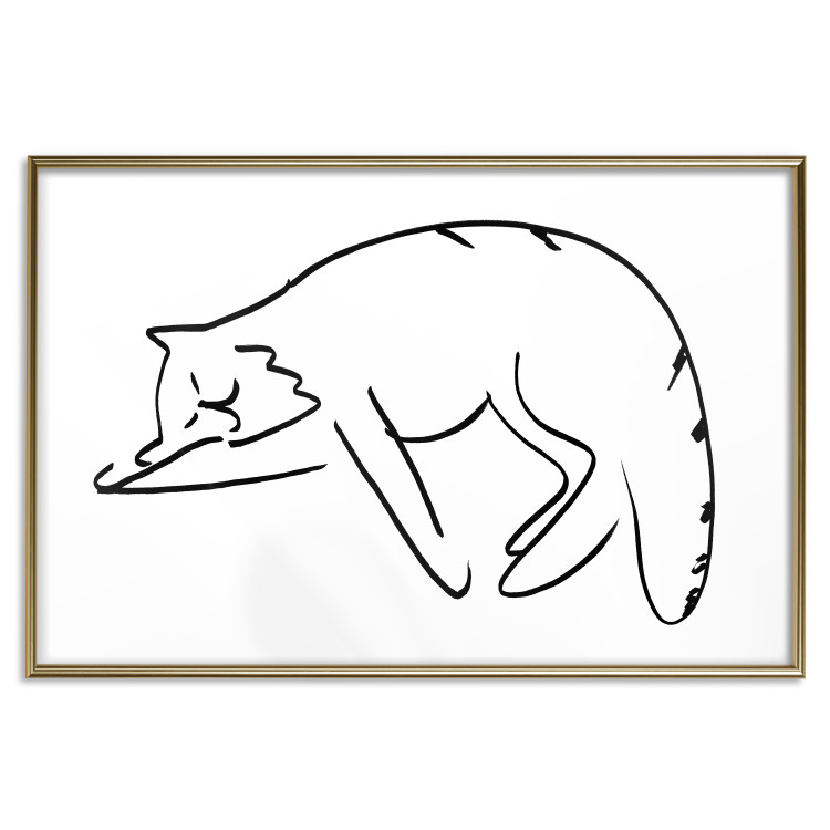 Poster Cat Dreams - black and white minimalist line art with an animal motif 119279 additionalImage 16