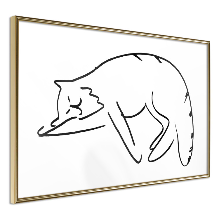 Poster Cat Dreams - black and white minimalist line art with an animal motif 119279 additionalImage 12