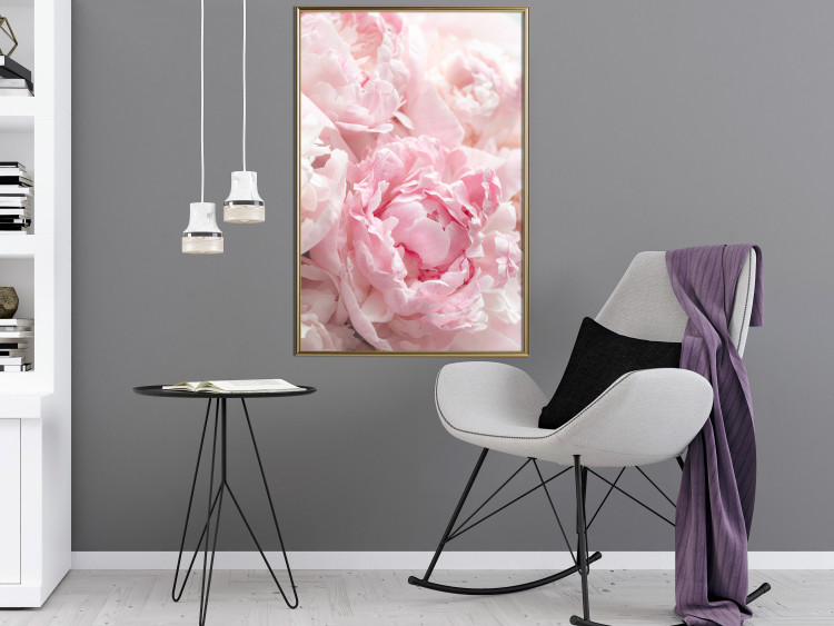 Wall Poster Morning Nostalgia - plant with a pink flower in a pastel shade 122779 additionalImage 7