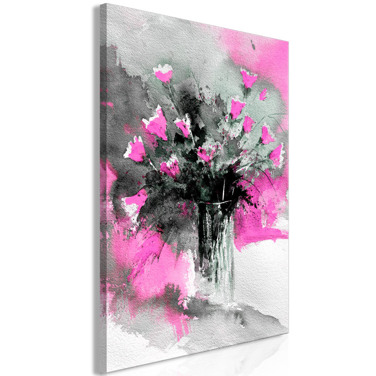Canvas Art Print Bouquet of flowers in a vase - flowers motif in grey and pink colours 123079 additionalImage 2