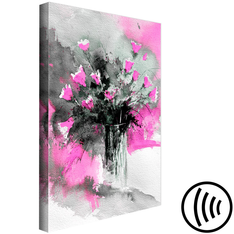 Canvas Art Print Bouquet of flowers in a vase - flowers motif in grey and pink colours 123079 additionalImage 6