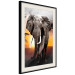 Poster Warm Savannah - adult elephant on savannah with sunset backdrop 123679 additionalThumb 2