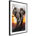 Poster Warm Savannah - adult elephant on savannah with sunset backdrop 123679 additionalThumb 6