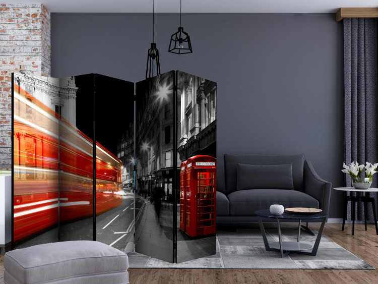 Room Divider Night Fever II (5-piece) - bustling street amidst townhouses 124179 additionalImage 4