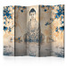 Room Divider Screen Buddha of Prosperity II (5-piece) - statue and magnolias in Zen style 124279